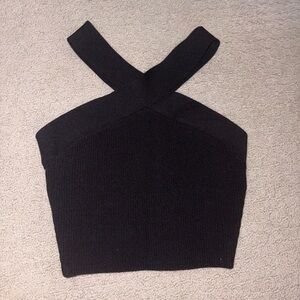 Babaton Black Cross-Strap Tank Top